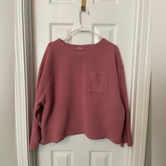 A New Day Long Sleeve Pink Ribbed Top - Picture 1 of 4